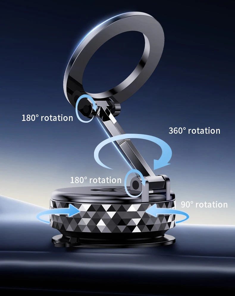 Magnetische Handyhalterung Auto – Diamond Edition | Vakuum-Saugnapf, MagSafe, 360° Rotation, Supermagnet