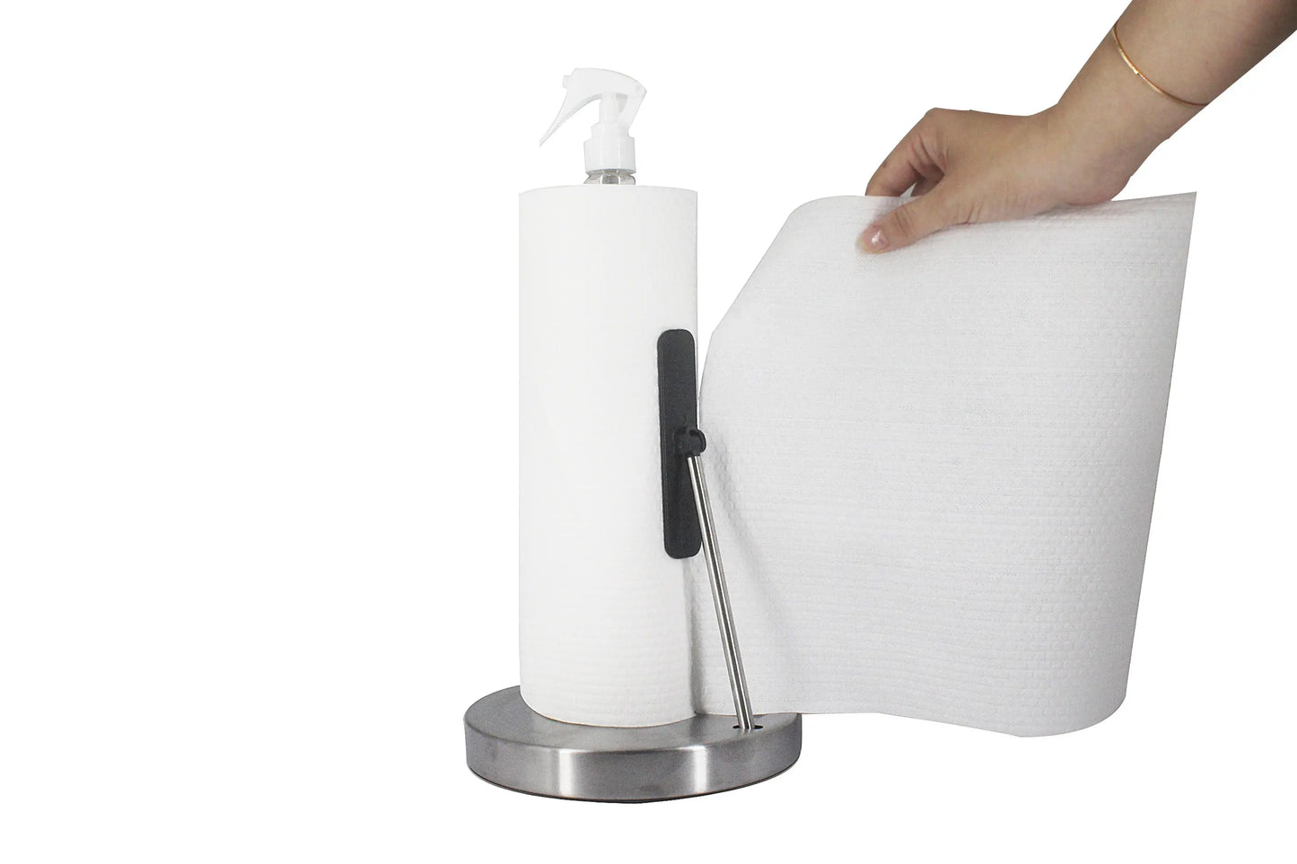 2-in-1 Küchenrollenhalter mit integrierter Sprühflasche