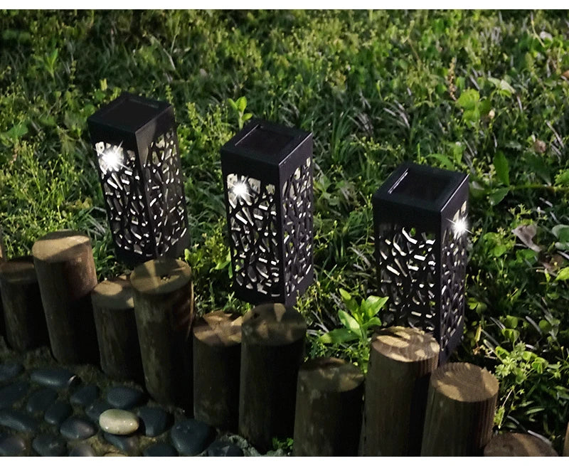 Solar Gartenleuchte LED – Hohlmuster Licht für Terrasse & Wegbeleuchtung