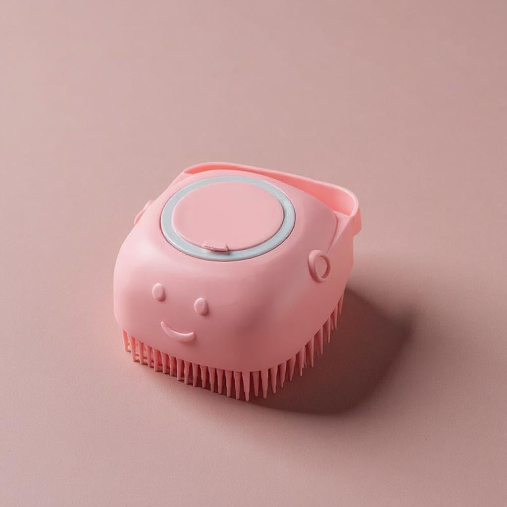 2-in-1 Haustier Bad- & Massagebürste mit Shampoospender