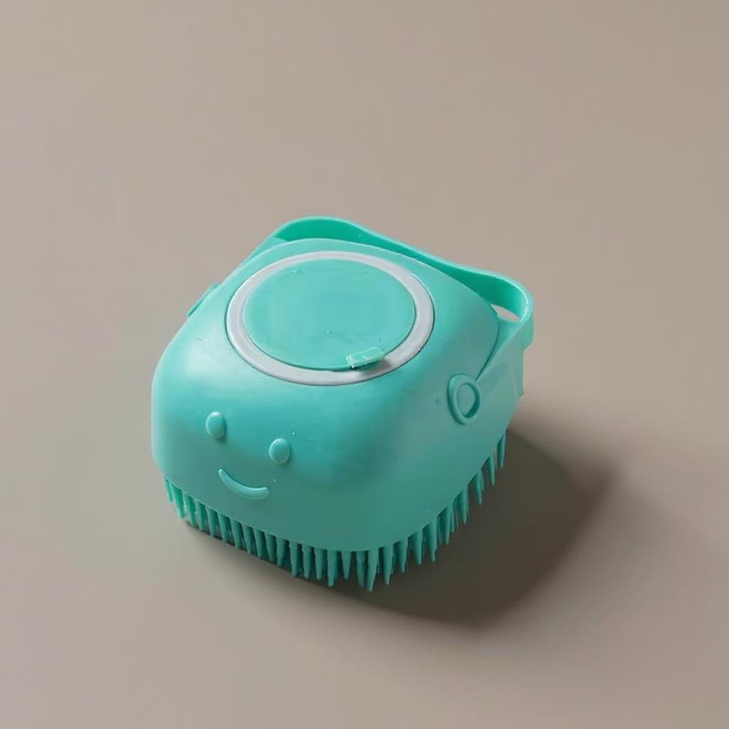 2-in-1 Haustier Bad- & Massagebürste mit Shampoospender