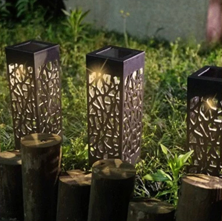 Solar Gartenleuchte LED – Hohlmuster Licht für Terrasse & Wegbeleuchtung