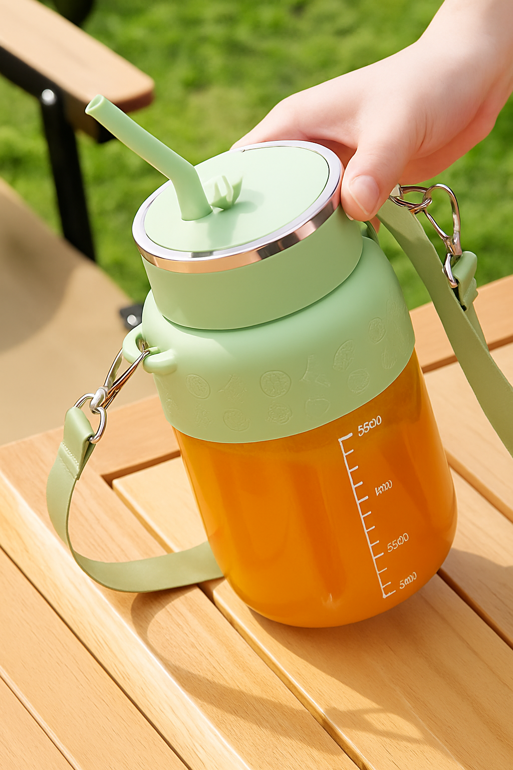 2in1 Flaschen Mixer mit Trinkhalm (800 ml)