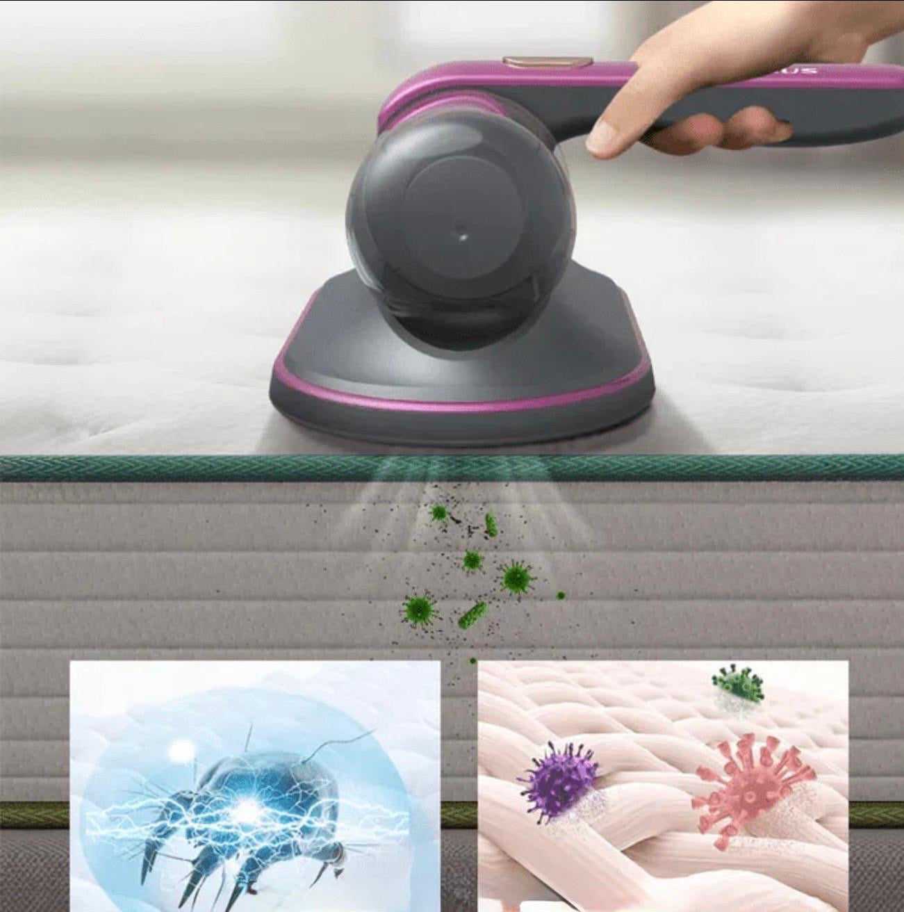 Tragbarer Hochfrequenz-Staubsauger für Matratzen & Polster | Kabellos, UV-Technologie, Tiefenreinigung gegen Milben & Allergene
