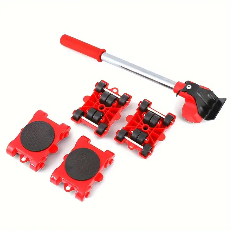 Möbel Transport Set 5-tlg. | Schwerlast Möbelroller & Hebel – Umzugshilfe, Möbelheber