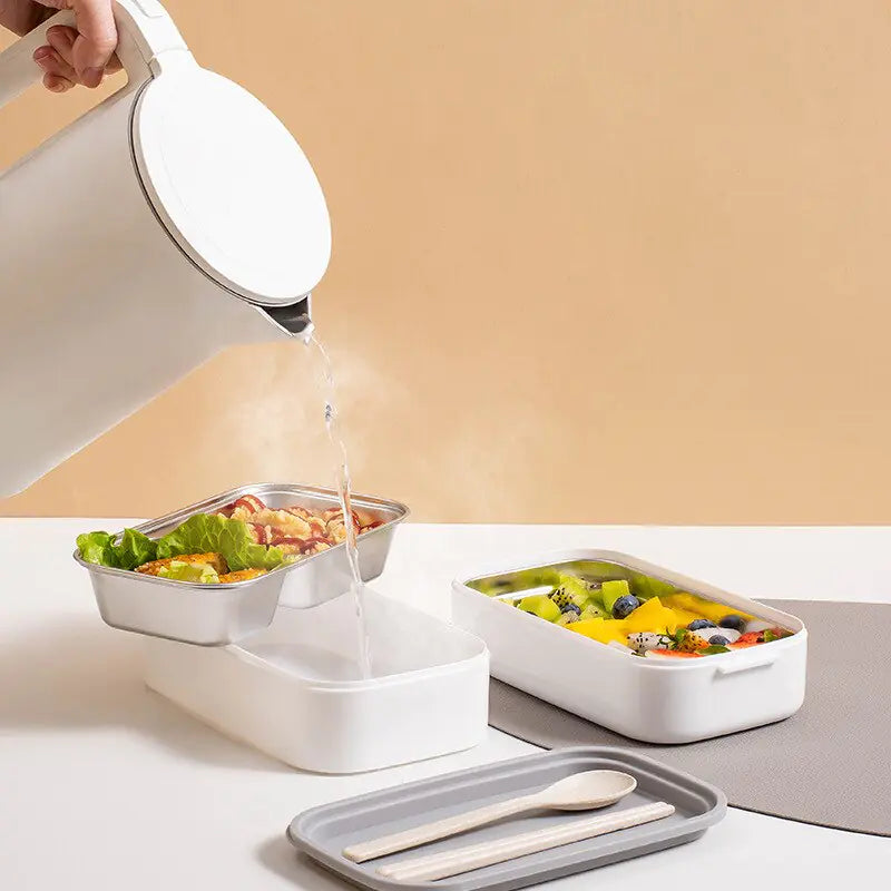 2-schichtige Edelstahl Bento-Lunchbox – Auslaufsicher, luftdicht & nachhaltig