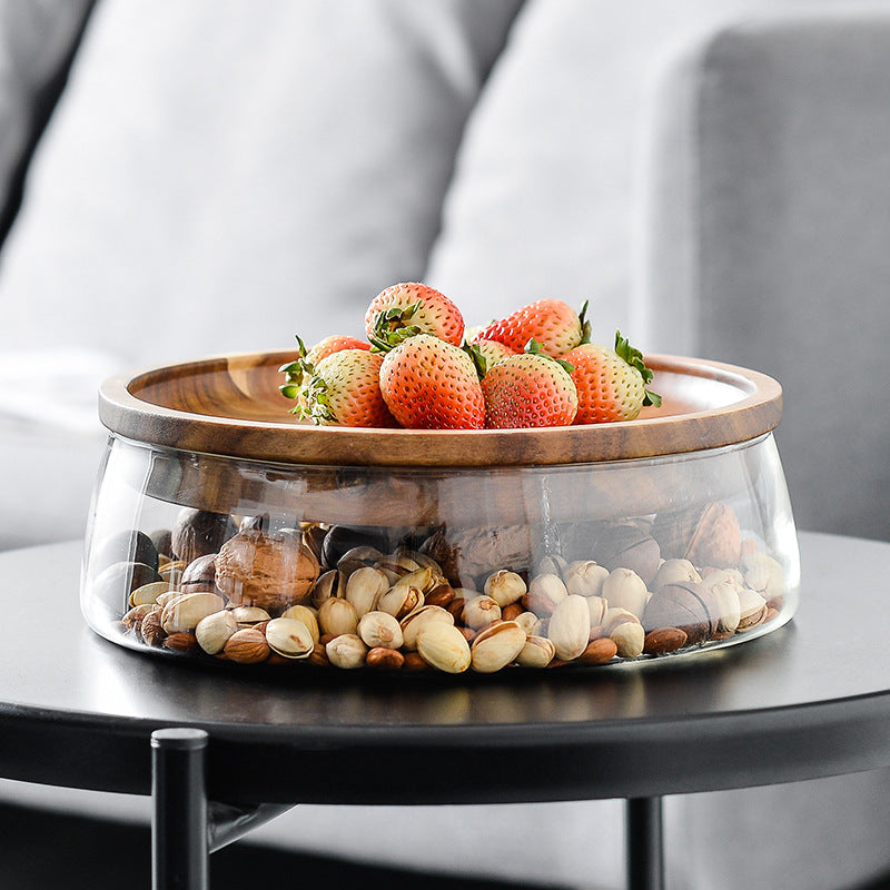 Moderne Japanische Akazienholz Glas-Aufbewahrungsbox