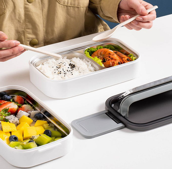 2-schichtige Edelstahl Bento-Lunchbox – Auslaufsicher, luftdicht & nachhaltig
