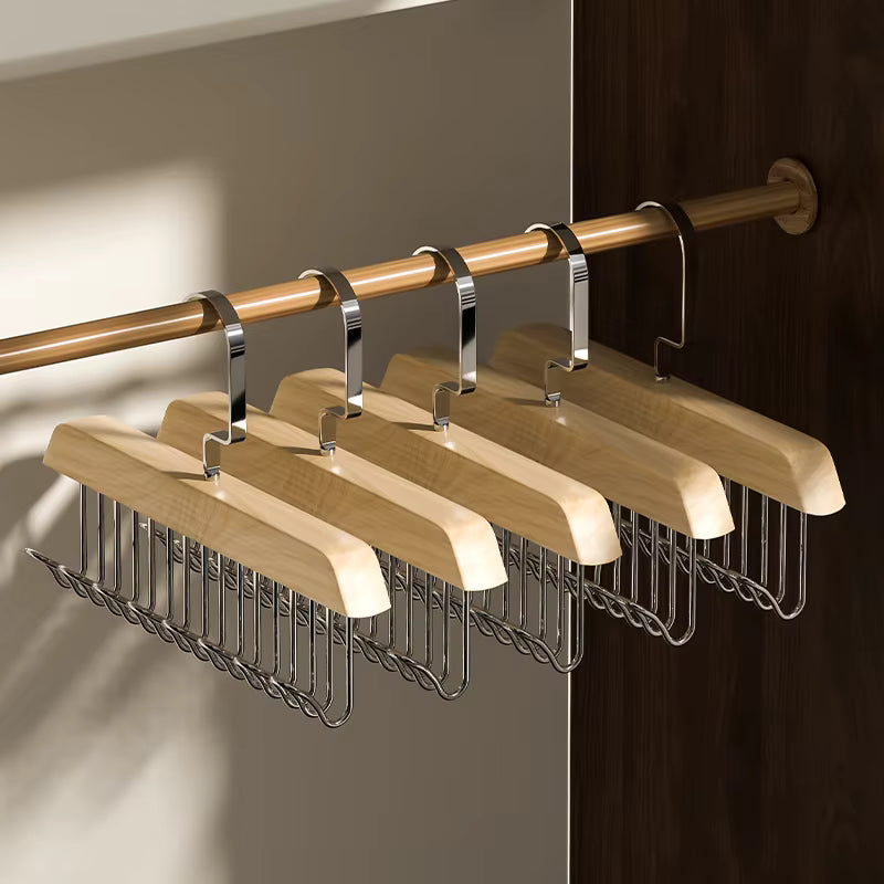 Multifunktionaler Holz-Kleiderbügel mit erhöhter Kapazität