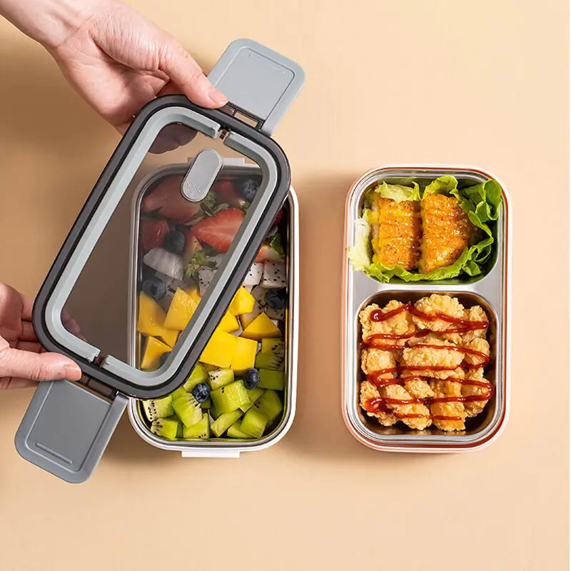 2-schichtige Edelstahl Bento-Lunchbox – Auslaufsicher, luftdicht & nachhaltig