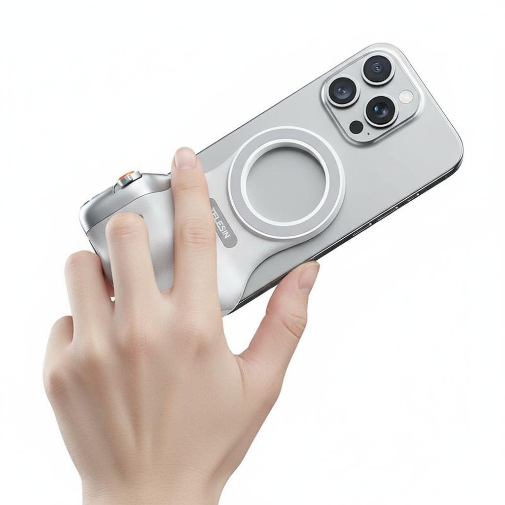Remote Shutter & Handheld Mount für iPhone – MagSafe Kamera-Griff aus Kunststoff