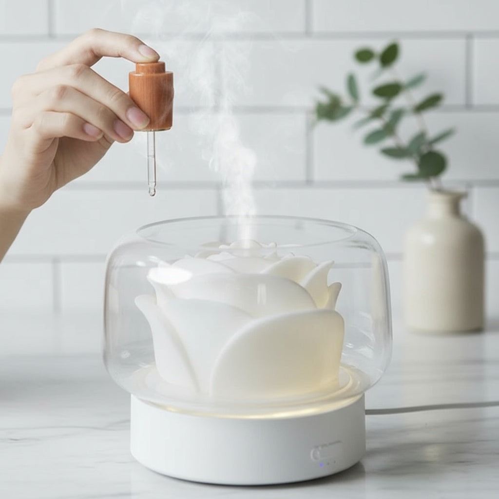 Aromatherapie-Luftbefeuchter – Ultraschall-Diffuser mit LED-Stimmungslicht & Duftöl-Funktion