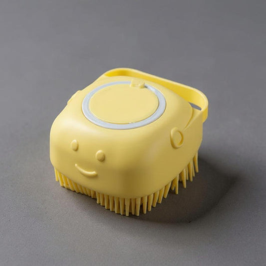 2-in-1 Haustier Bad- & Massagebürste mit Shampoospender