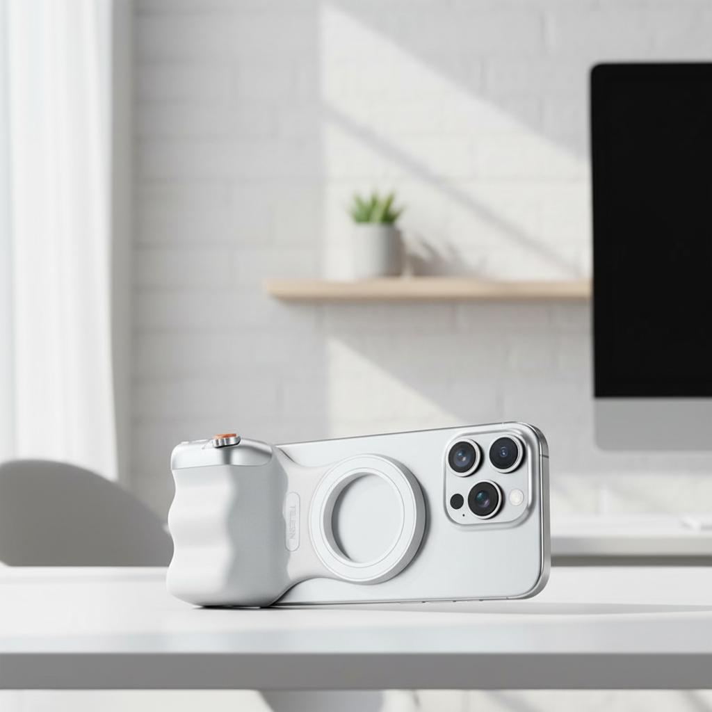 Remote Shutter & Handheld Mount für iPhone – MagSafe Kamera-Griff aus Kunststoff