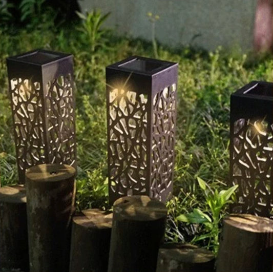 Solar Gartenleuchte LED – Hohlmuster Licht für Terrasse & Wegbeleuchtung