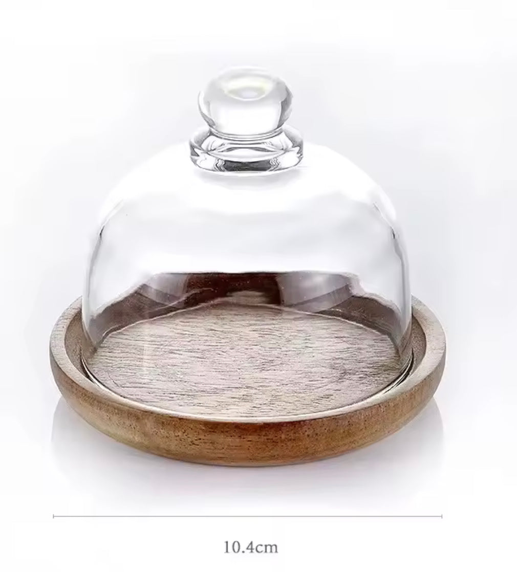 Moderne Japanische Akazienholz Glas-Aufbewahrungsbox